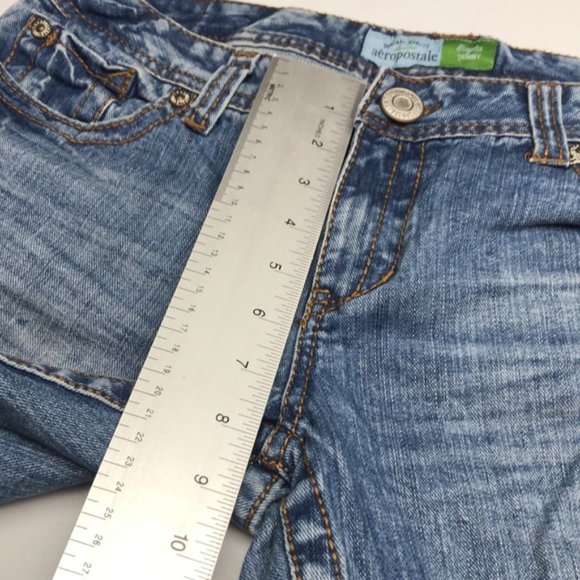 LIKE NEW VINTAGE AEROPOSTALE BAYLA SKINNY JEANS 12/31x30 100% COTTON 🦋 - Picture 10 of 14